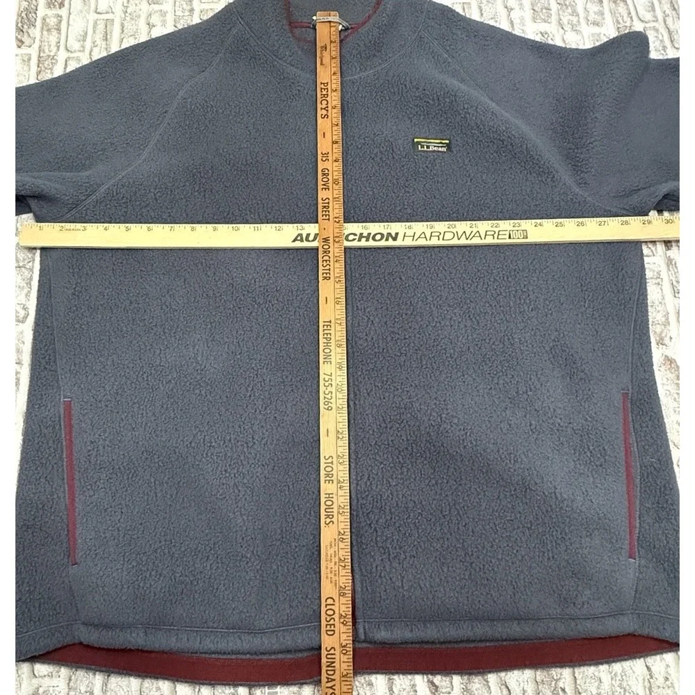 L.L. Bean Katahdin Full Zip‎ Gray Midweight Sherpa Fleece Jacket XXL Tall 518911